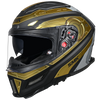 SMK Agnar Cyborg Gloss Black Grey Gold (GL267) Helmet