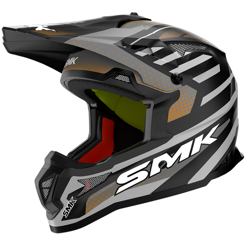 SMK Allterra Bulldozer Black Grey Orange Matt (MA267) Helmet