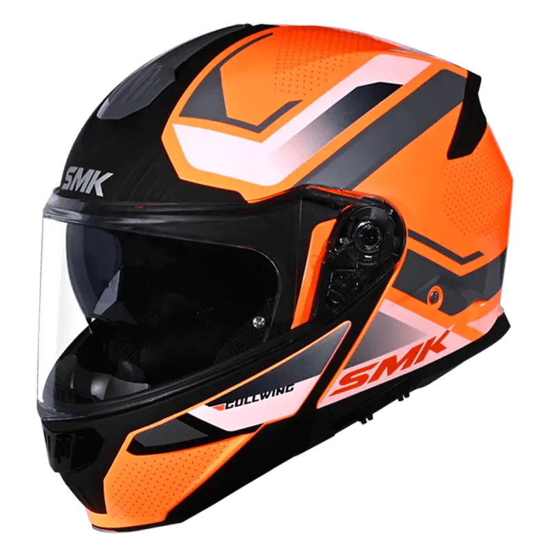 SMK Gullwing Supertour Orange Grey Blue Gloss (GL765) Helmet