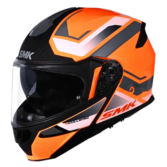 SMK Gullwing Supertour Orange Grey Blue Gloss (GL765) Helmet