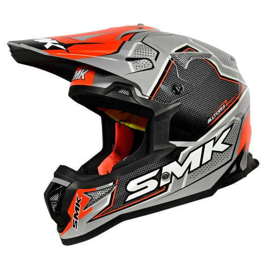 SMK Allterra Maverix Grey Black Orange Gloss (GL627) Helmet
