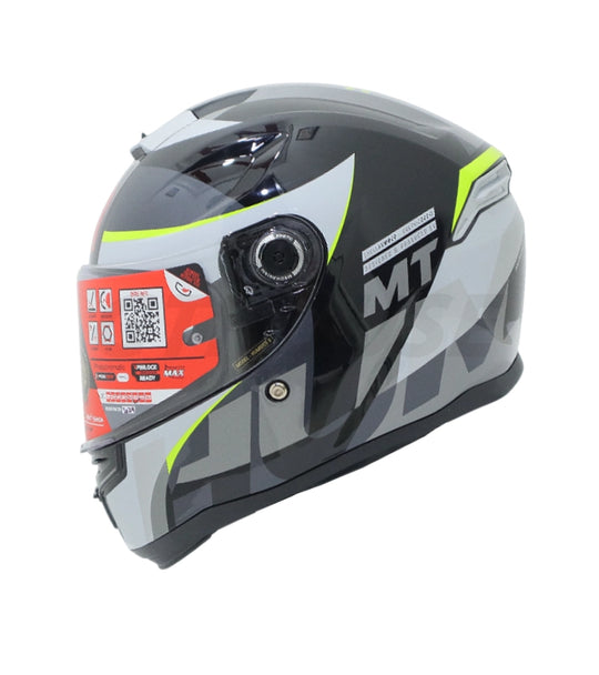 MT Hummer B Oasis Gloss Black Fluro Yellow Grey B3 Helmet