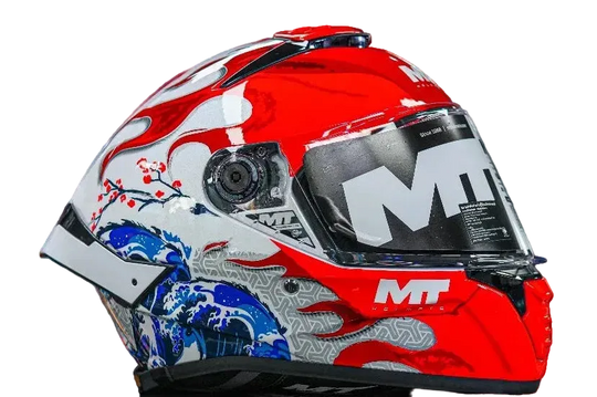 MT Thunder 4 SV Yamanaka Japan A5 Gloss White Red Blue Helmet