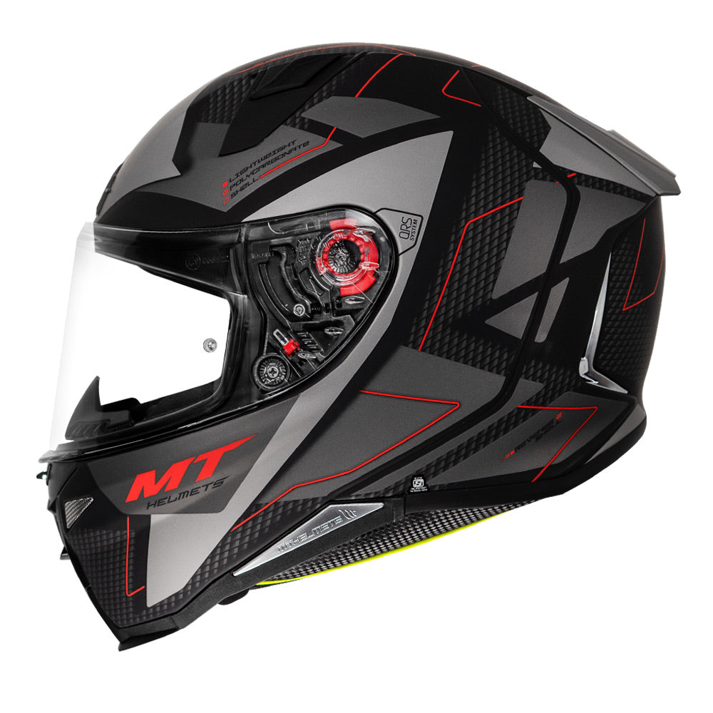 MT Revenge Imperium A1 Matt Black Grey Helmet - Main Image