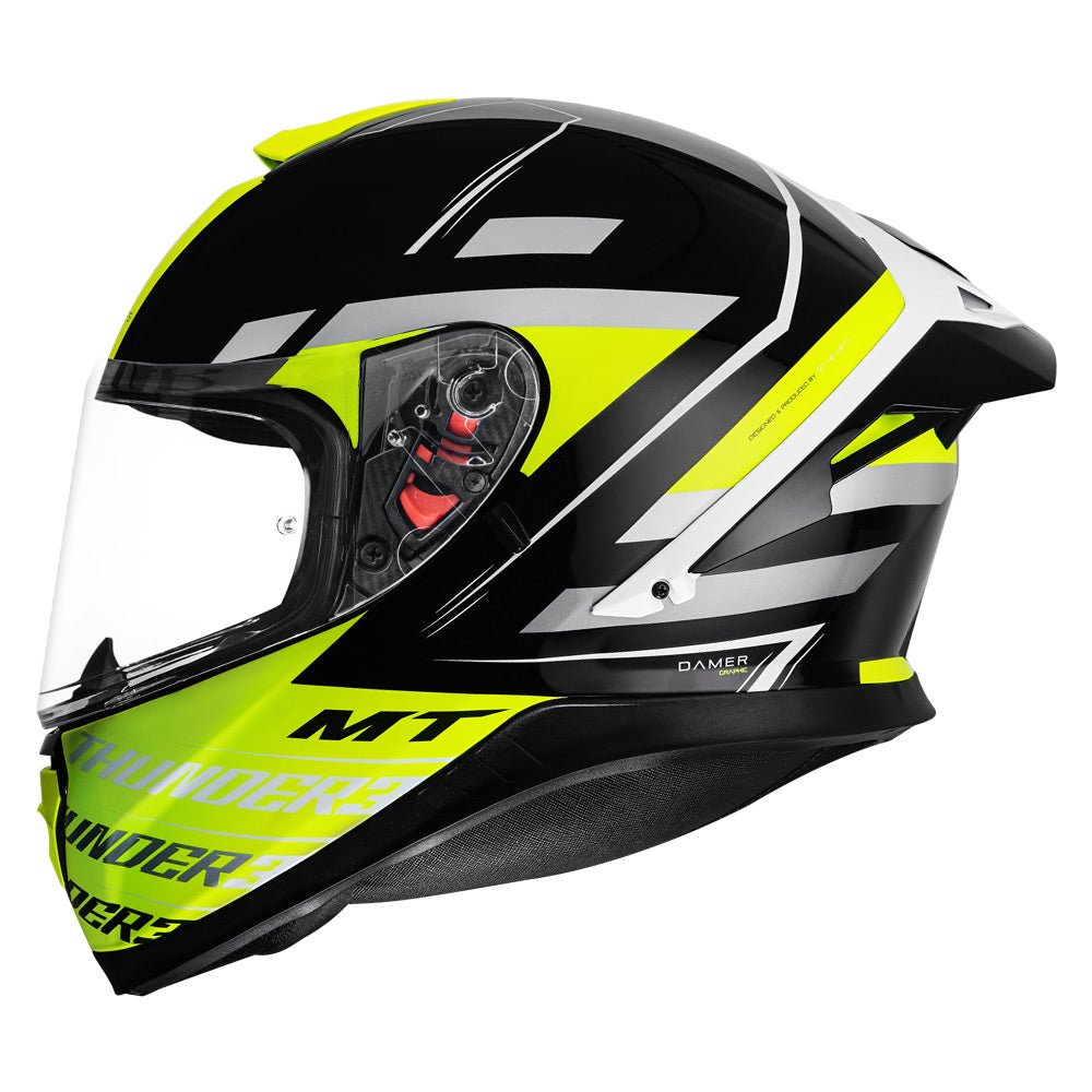 MT THUNDER 3 Pro Damer Gloss Fluro Yellow Helmet– Moto Central