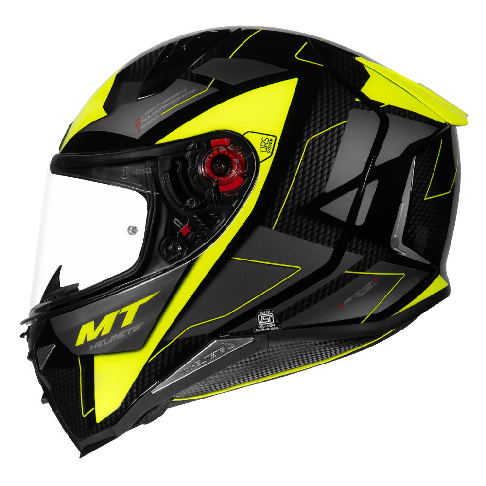 MT Revenge Imperium C3 Gloss Black Fluro Yellow Helmet