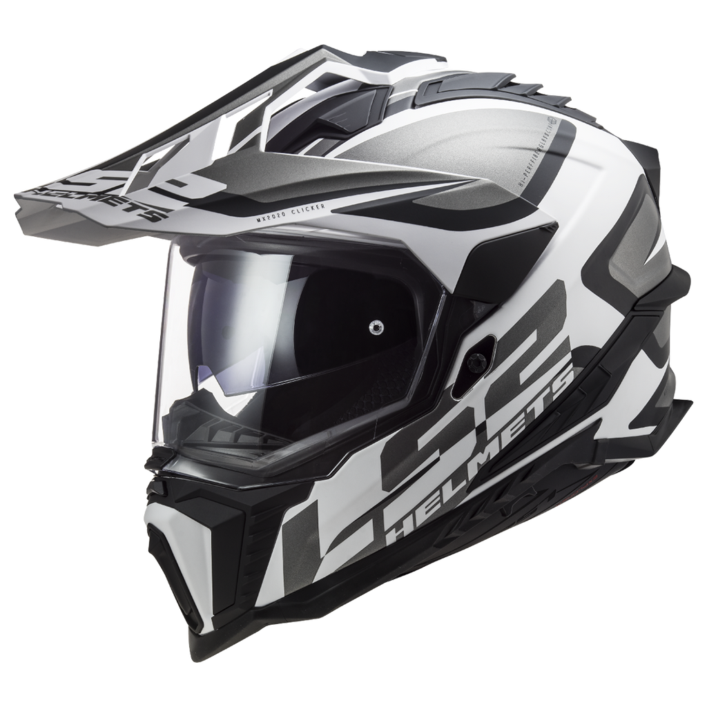 LS2 MX701 EXPLORER Alter Matt Black White Helmet