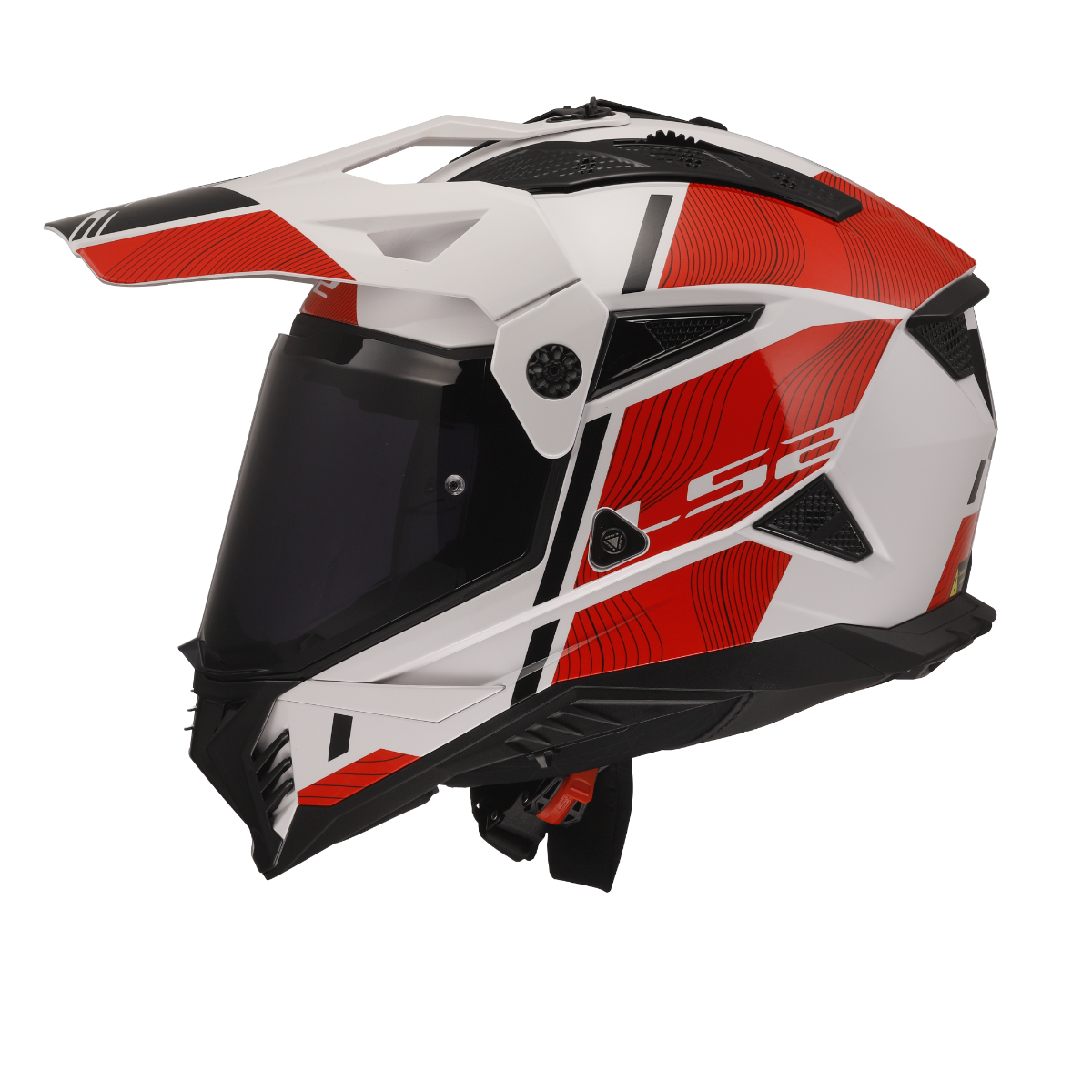 Casque Moto Cross LS2 Pioneer II Namib White Blue Red Taille L - Protection Et Confort