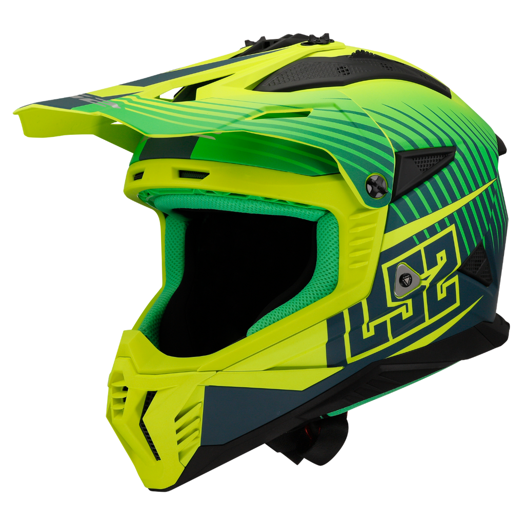 LS2 MX437 Fast II Duck Gloss Hi Viz Green Yellow Helmet