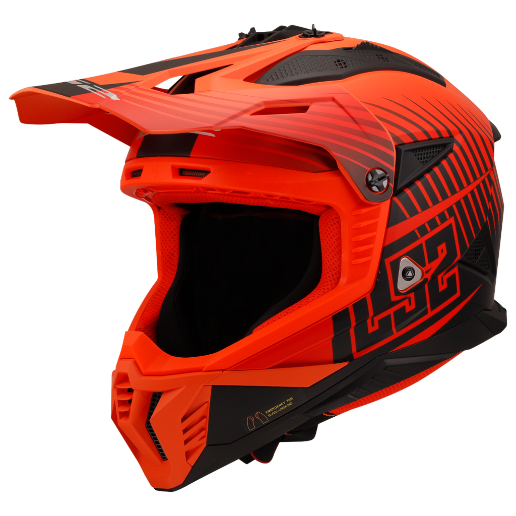 LS2 MX437 Fast II Duck Gloss Hi Viz Orange Red Helmet