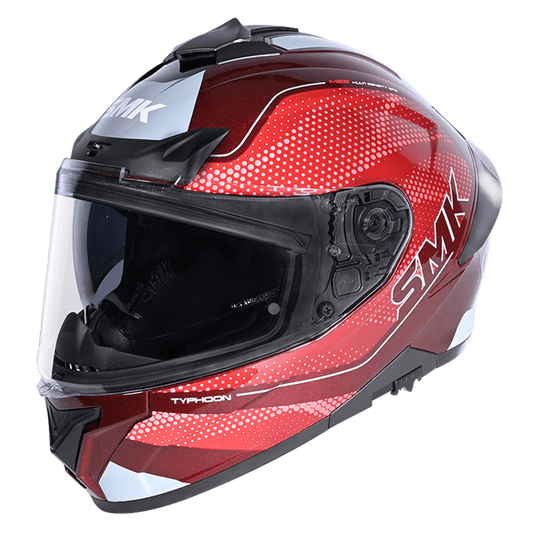 SMK Typhoon Mystic Gloss Red Grey (GL336) Helmet