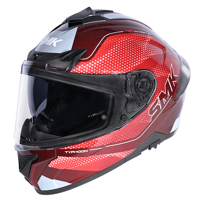 SMK Typhoon Mystic Matt Red Grey (MA336) Helmet