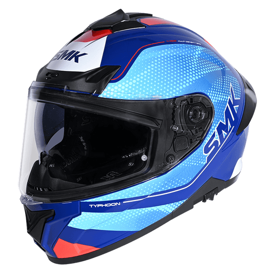 SMK Typhoon Mystic Gloss Blue Red (GL553) Helmet