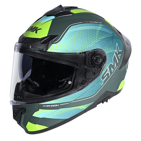 SMK Typhoon Mystic Gloss Green Yellow (GL884) Helmet