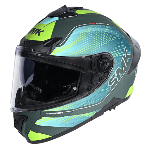 SMK Typhoon Mystic Gloss Green Yellow (GL884) Helmet