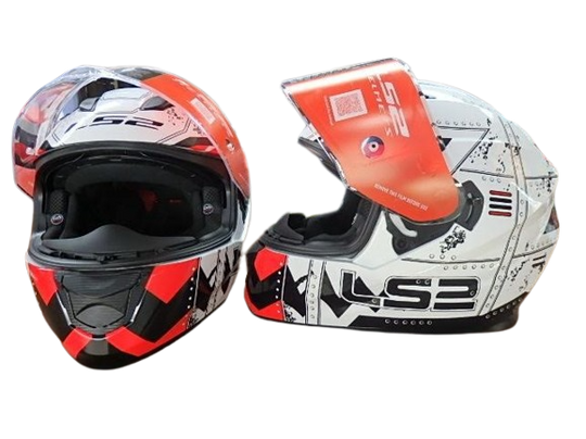LS2 FF320 Stream Evo Max White Red Gloss Helmet (D Ring)