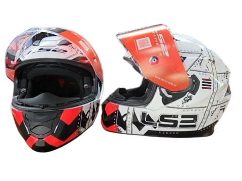 LS2 FF320 Stream Evo Max White Red Gloss Helmet (D Ring)