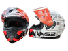 LS2 FF320 Stream Evo Max White Red Gloss Helmet (D Ring)