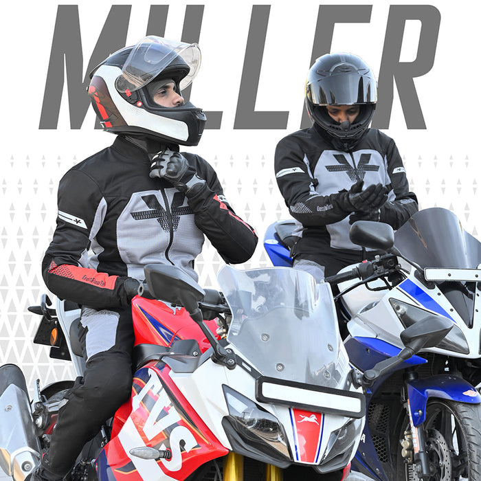 Viaterra Miller Urban Mesh Motorcycle Riding Jacket with Liners (Red ...