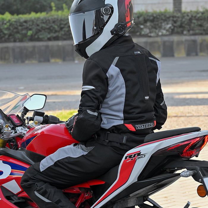 Viaterra Miller Urban Mesh Motorcycle Riding Jacket with Liners (Black ...