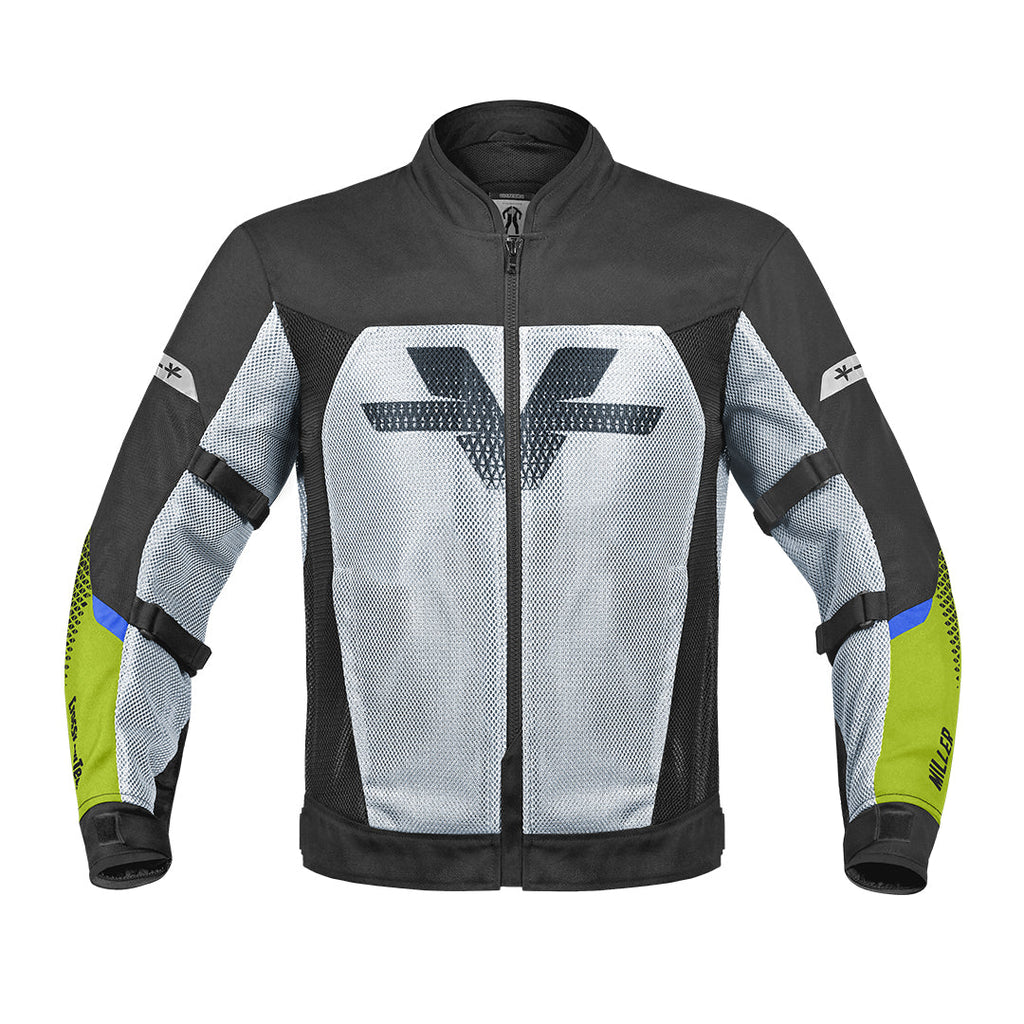 Viaterra Miller Urban Mesh Motorcycle Riding Jacket with Liners (Fluro Green)