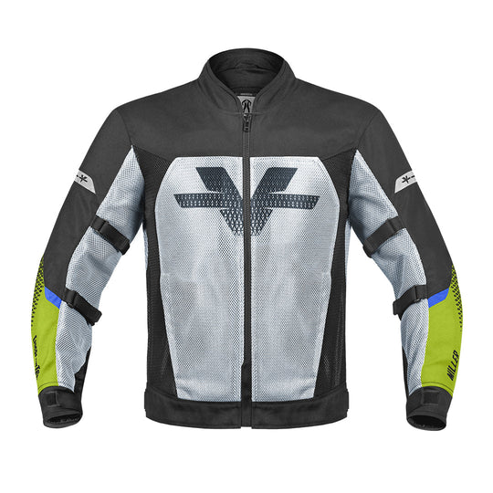 Viaterra Miller Urban Mesh Motorcycle Riding Jacket with Liners (Fluro Green)