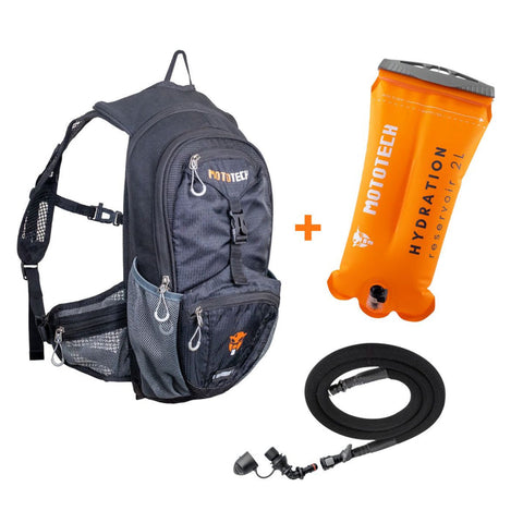 MOTOTECH Stealth Hydration Backpack with Rain Cover 8 Litres (with bladder combo) (Black)