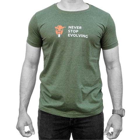 MOTOTECH Men's Round Neck T Shirt (Green Melange)