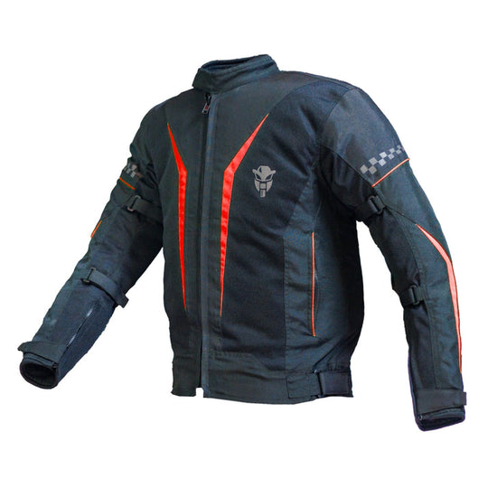 MOTOTECH Breezer Mesh Motorcycle Riding Jacket (Black Red) (Without Armors)