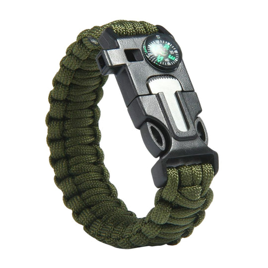 QUIPCO Paracord Multi Functional 5 in 1 Survival Bracelet (Army Green)