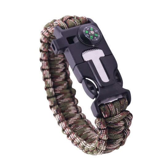 QUIPCO Paracord Multi Functional 5 in 1 Survival Bracelet (Camouflage)