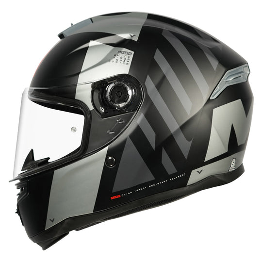 MT Hummer B Air Gloss Black Grey F2 Helmet