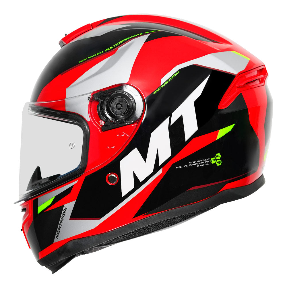 MT Hummer B Nighthawk D5 Gloss Fluro Red Helmet