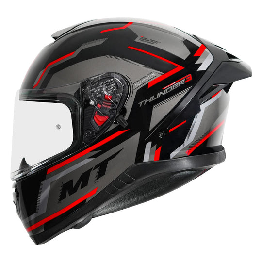 MT Thunder 3 SV Spoiler Blaze C2 Gloss Black Grey Red Helmet