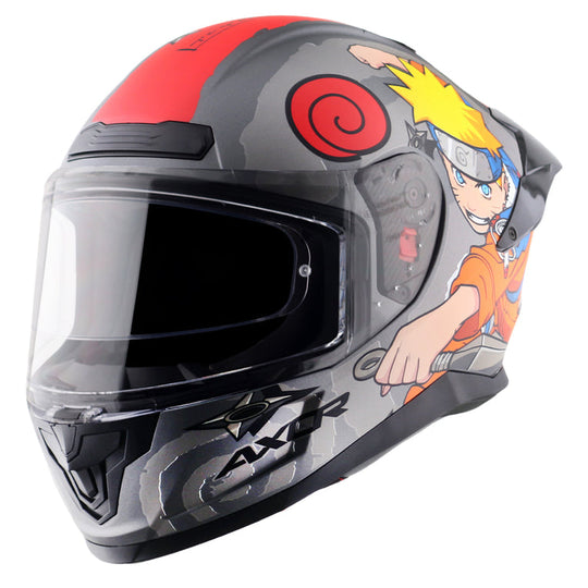 AXOR Saber Naruto Dull Black Orange Helmet