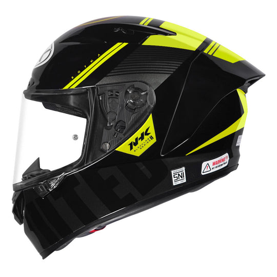 NHK GPR Tech Undisputed Gloss Black Yellow Helmet