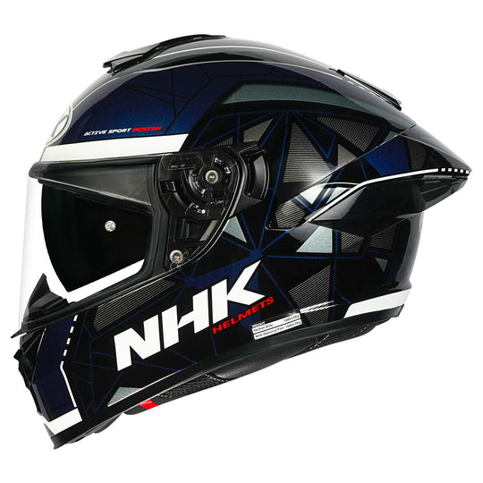 NHK K5R Triangle Gloss Black Blue Helmet