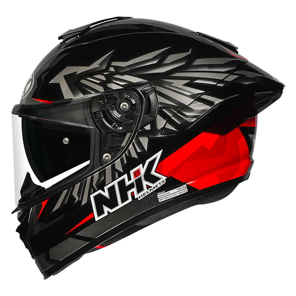 NHK K5R Wingstar Gloss Black Red Helmet– Moto Central