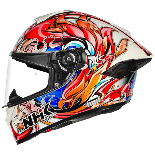 NHK K5R Alonso Star White #8 Eagle Gloss White Red Blue Helmet
