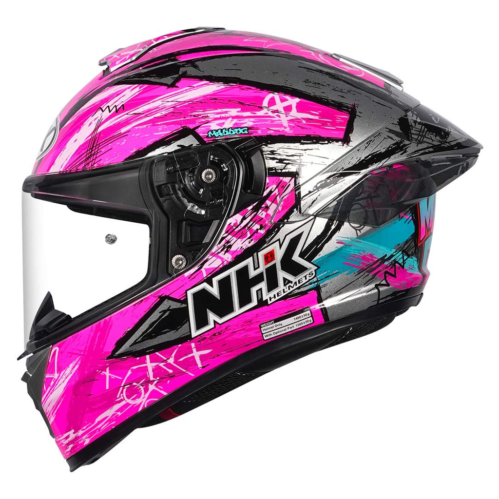 NHK K5R Archie #69 Gloss Silver Blue Pink Helmet