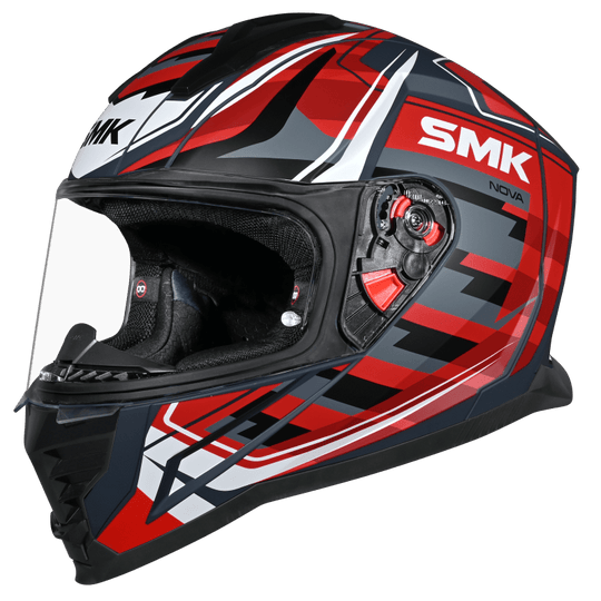 SMK Nova Super Gloss Grey Red White (GL631) Helmet