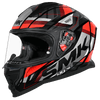 SMK Nova Track Gloss Black Grey Red (GL263) Helmet - Moto Central