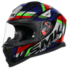SMK Nova Track Gloss Black Grey Green (GL268) Helmet - Moto Central