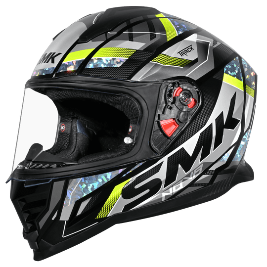 SMK Nova Track Gloss Black Grey Yellow (GL264) Helmet