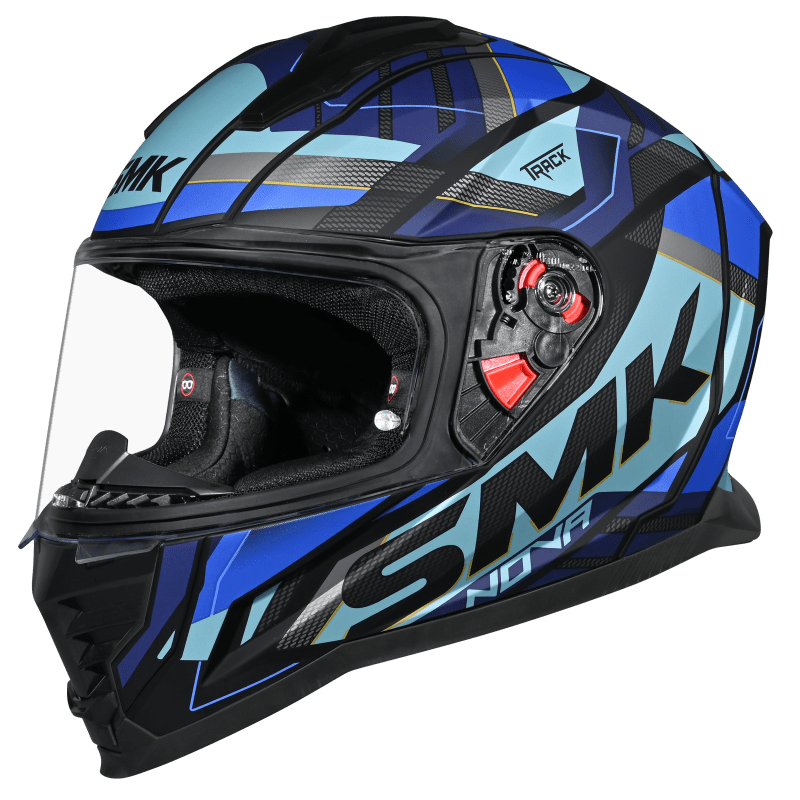 SMK Nova Track Matt Black Blue (MA255) Helmet - Moto Central