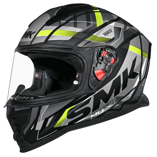 SMK Nova Track Matt Black Grey Yellow (MA264) Helmet