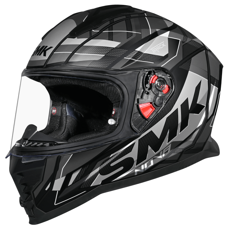 SMK Nova Track Matt Black Grey (MA266) Helmet– Moto Central