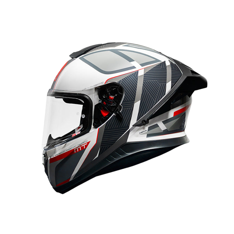 MT Thunder 3 SV Spoiler Nova A2 Gloss White Grey Red Helmet