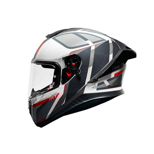 MT Thunder 3 SV Spoiler Nova A2 Gloss White Grey Red Helmet
