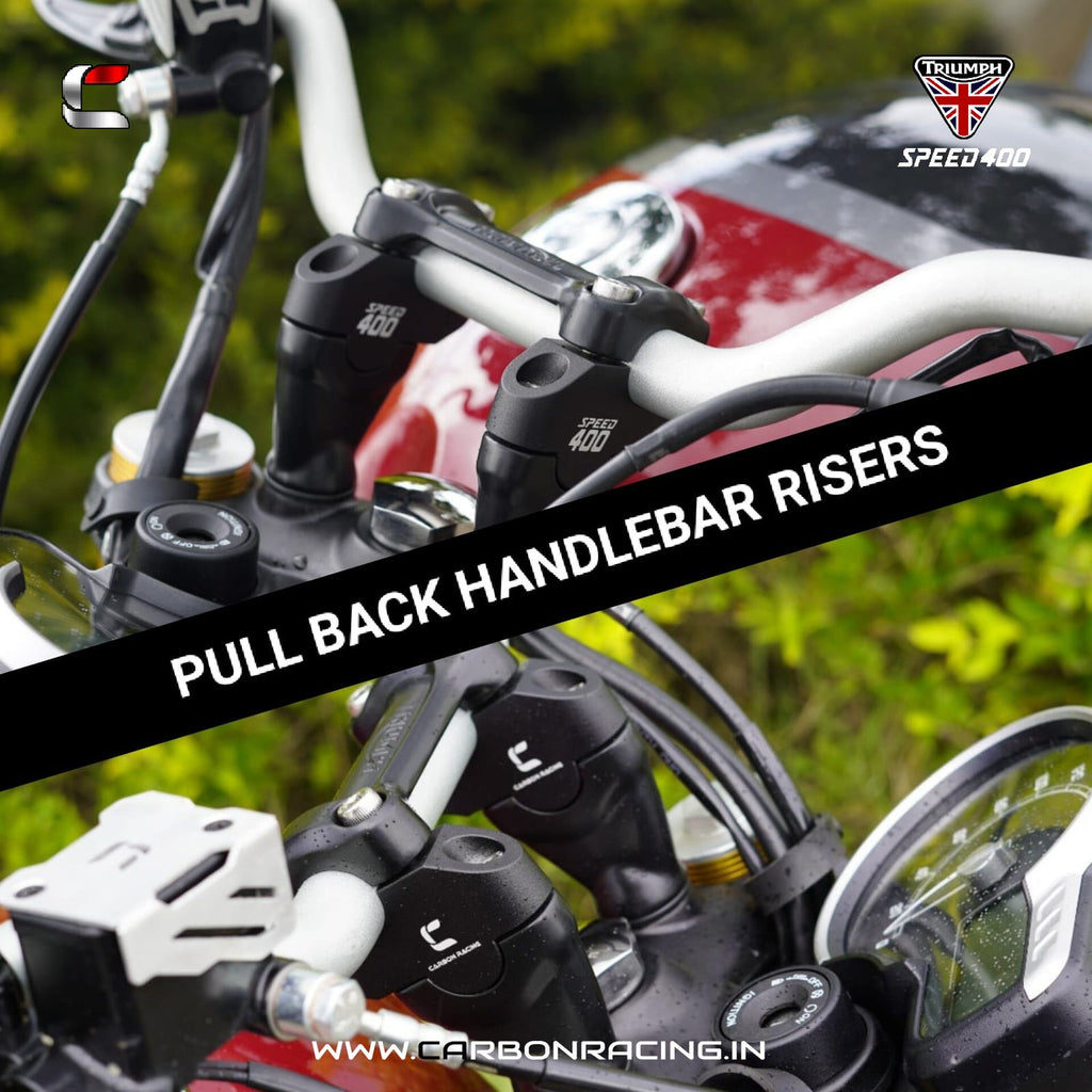 Carbon Racing Premium Pullback Offset Handlebar Risers for Triumph Speed 400